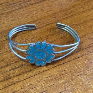 Silver and turquoise bracelet